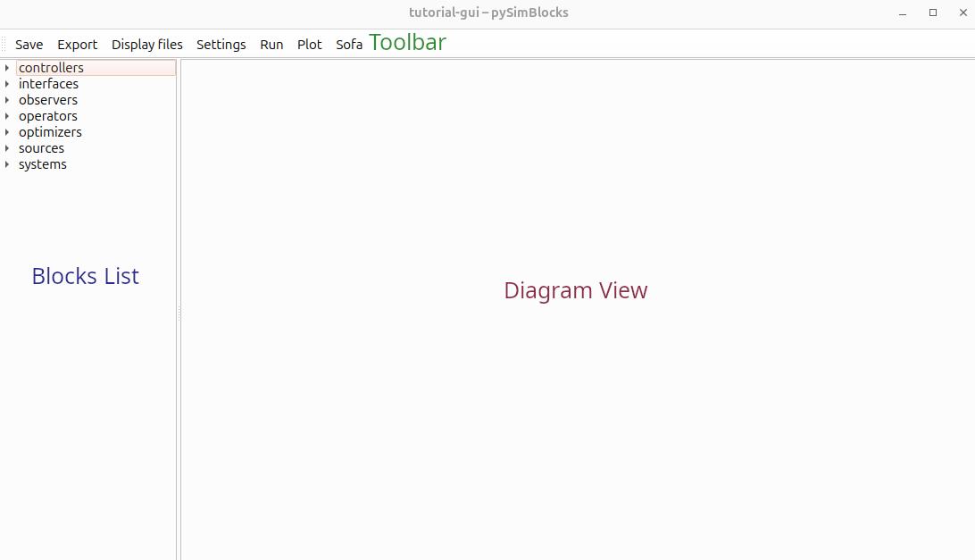 GUI main window